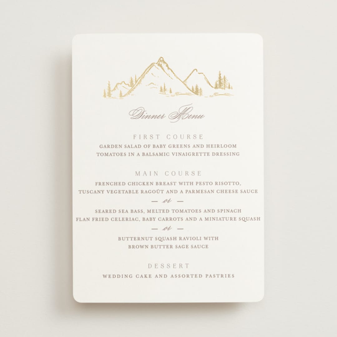 "Colorado" - Foil-Pressed Menus in Earth by Mansi Verma - Front