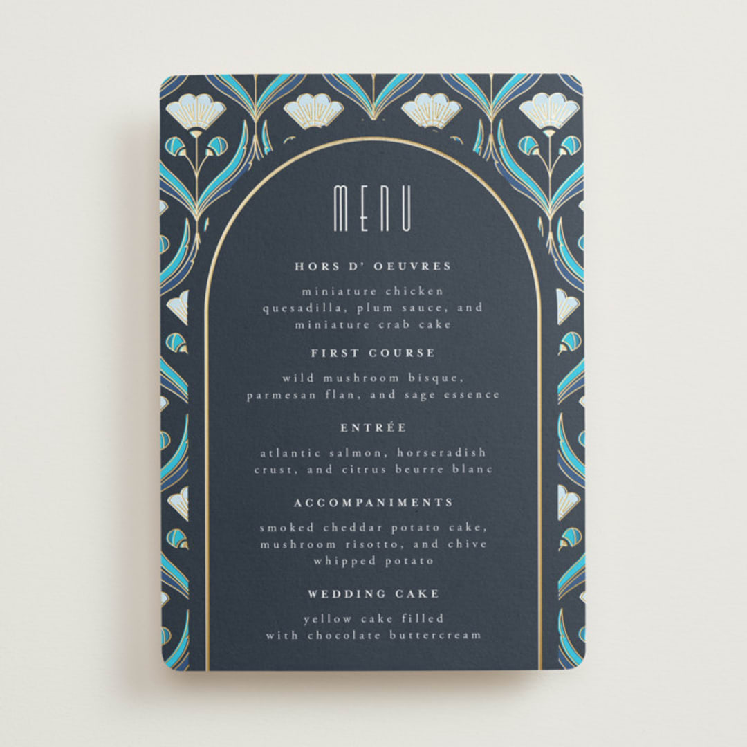"Deco pattern" - Foil-Pressed Menus in Cote d'azur by Ana de Sousa - Front