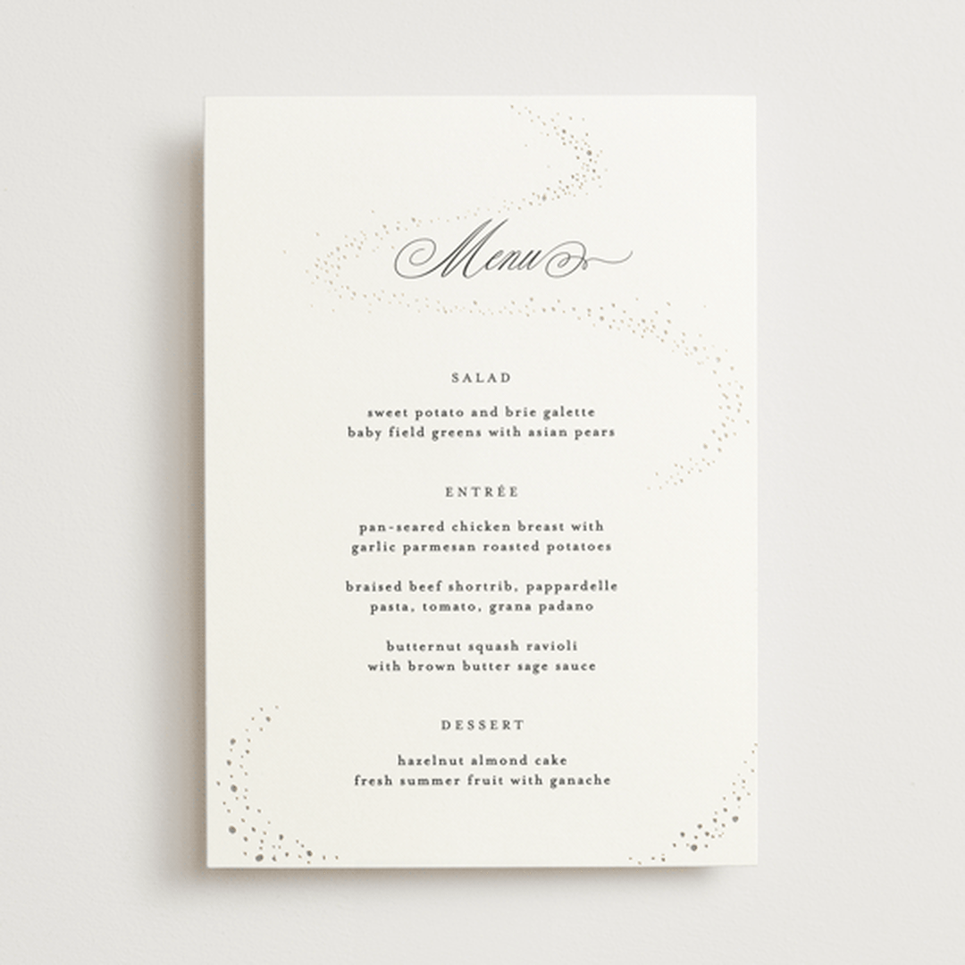 "Disney's Cinderella Castle" - Foil-Pressed Menus in Magic by Kelly Schmidt - Front