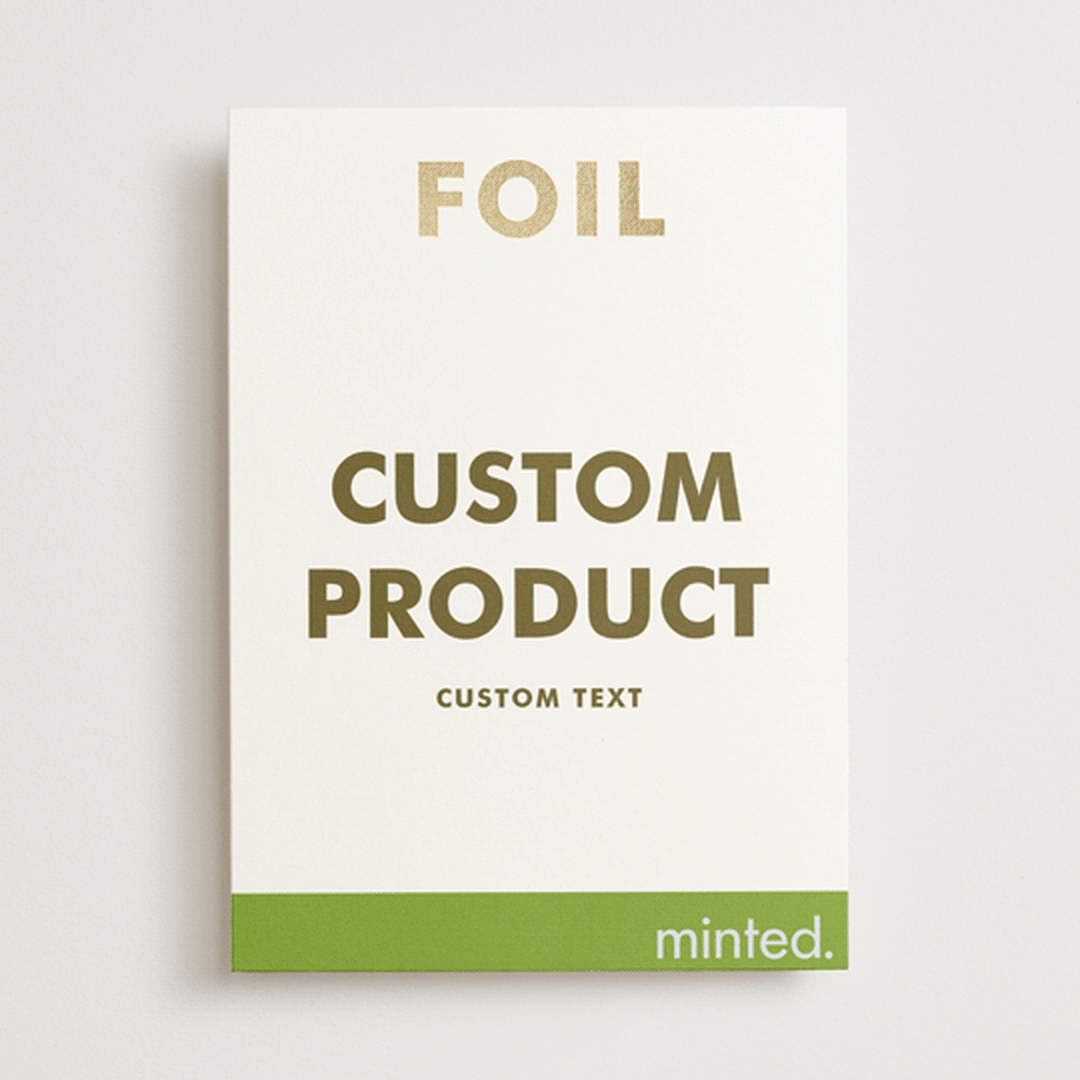 "Portrait" - Foil-Pressed Menus in Golden by Minted - Front
