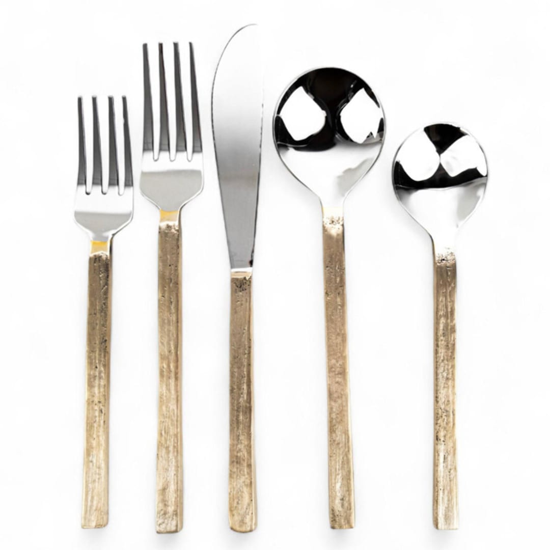 "La Tavola Flatware Set" - Flatware Sets in brass by Shelton Metal