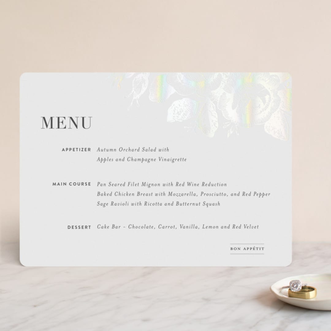 "Beloved" - Gloss-Press® Menus in Graphite by Design Lotus - Front