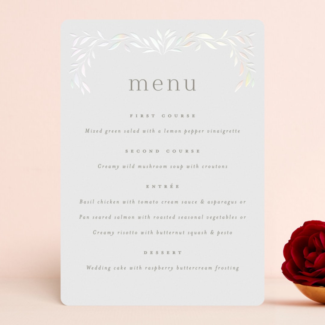 "Clarity" - Gloss-Press® Menus in Cloud by Ana Sharpe - Front