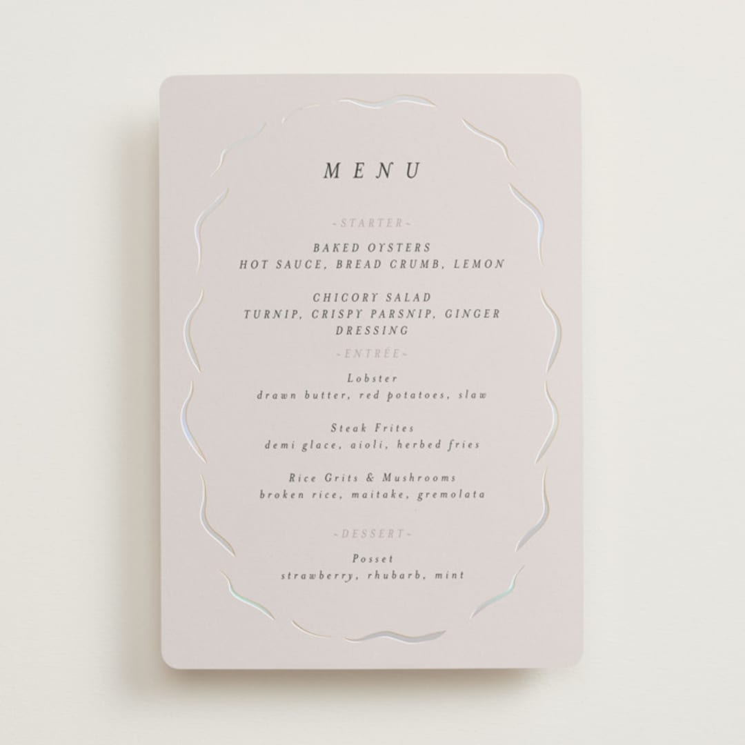 "Kumamoto" - Gloss-Press® Menus in Pearl by Ani Somi - Front