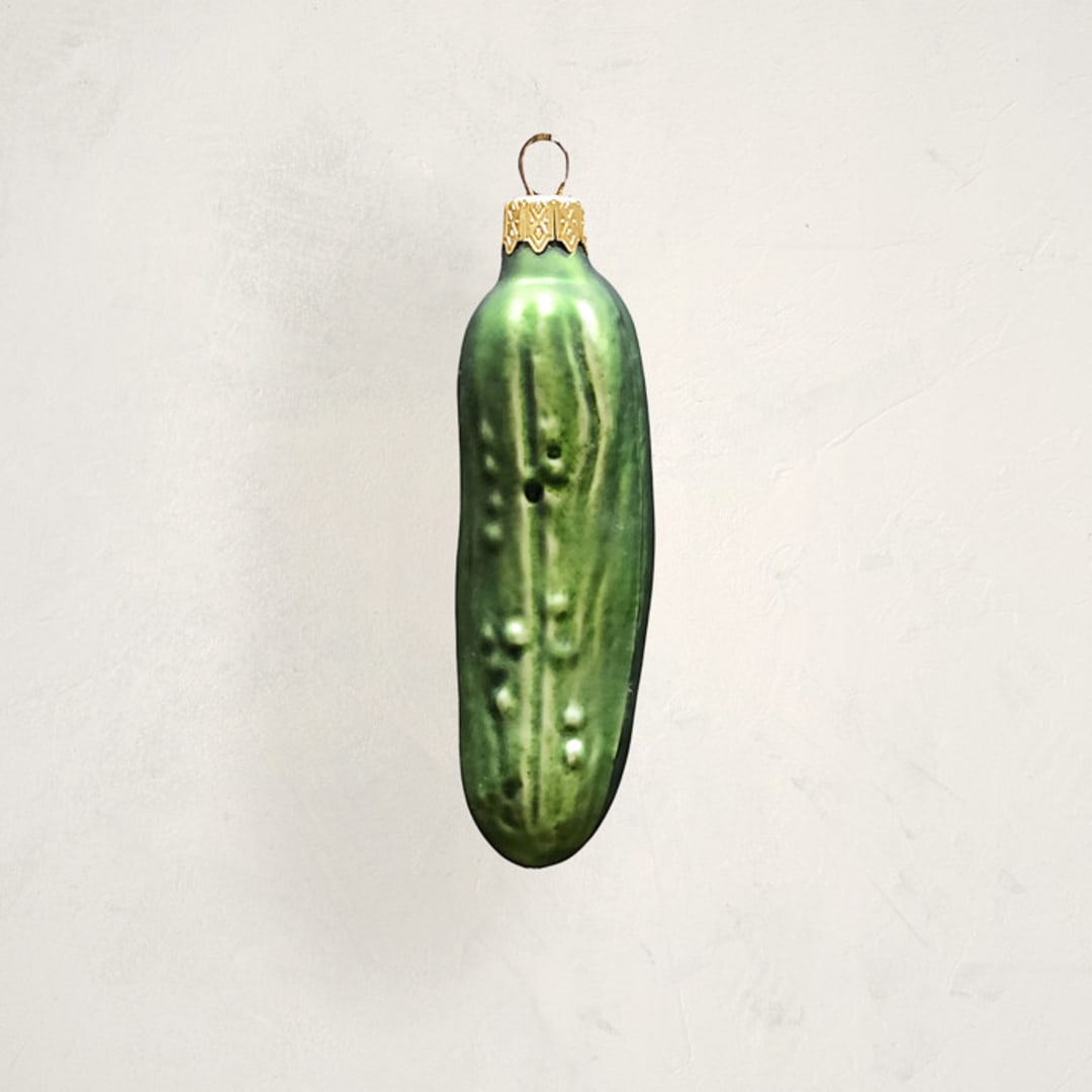 "Pickle Glass Ornament by Glass By Iness" - Ornaments in Gherkin by Minted - Front