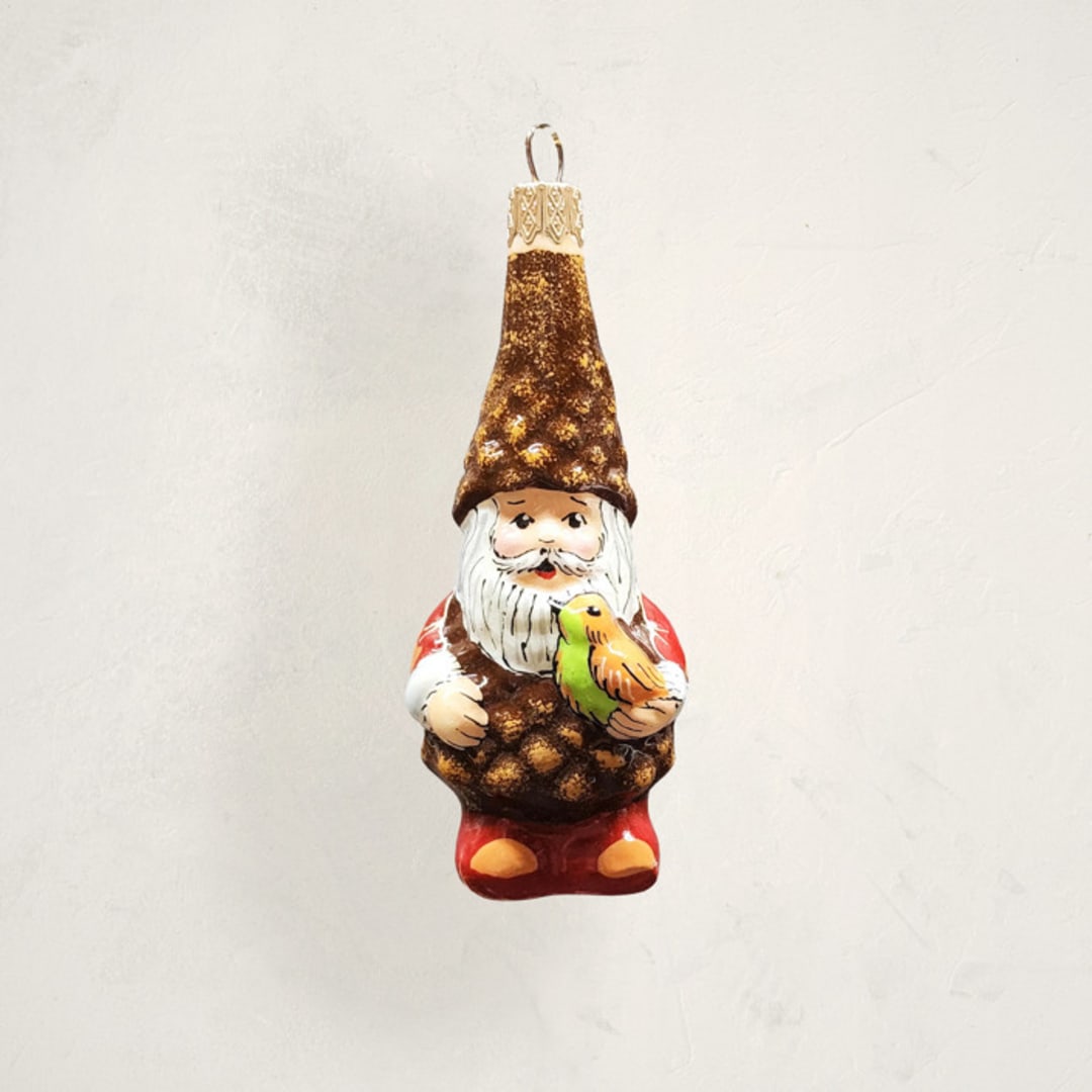 "Woodland Santa Glass Ornament by Glass By Iness" - Ornaments in Woodland by Minted - Front