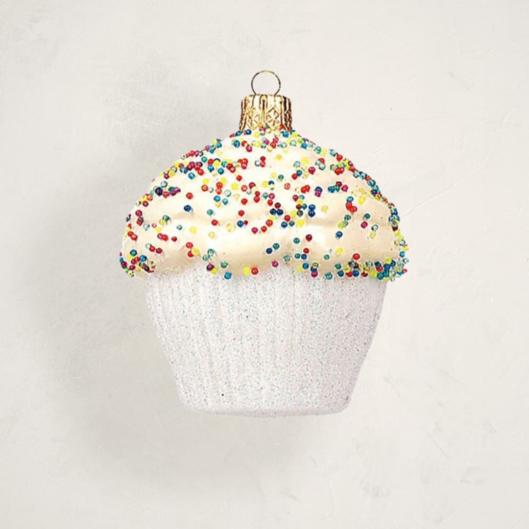 "Cupcake Glass Ornament by Whitehurst" - Ornaments in Sprinkles by Minted - Front