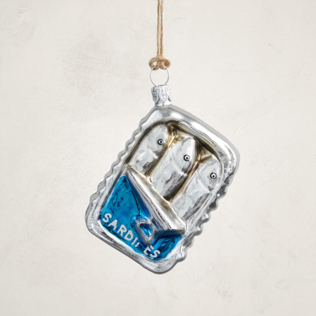 "Tinned Sardines" - Ornaments in Silver by Minted - Front