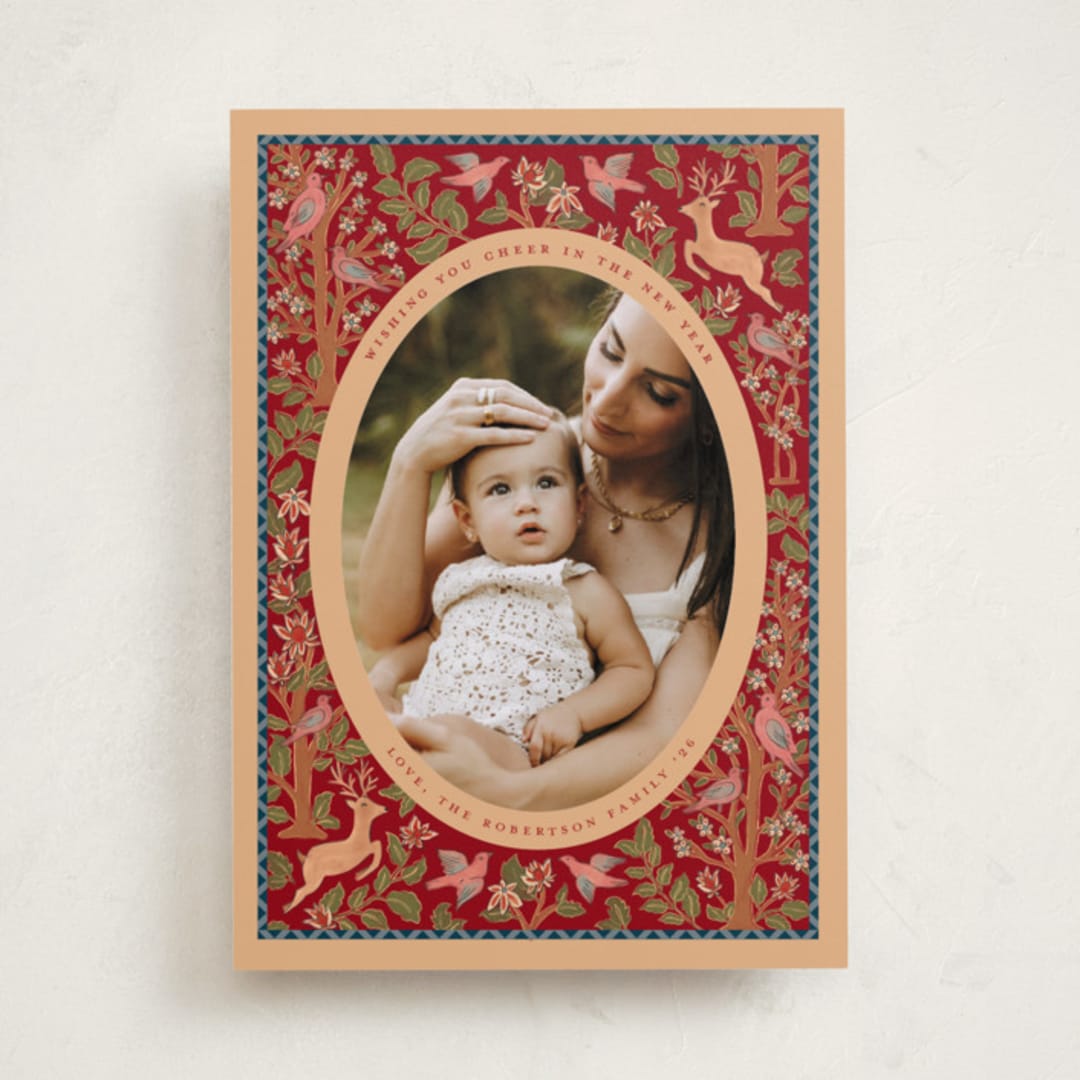 "Holiday Flora and Fauna" - Minted x The Met Holiday Cards in Mulled Wine by Creo Study - Front