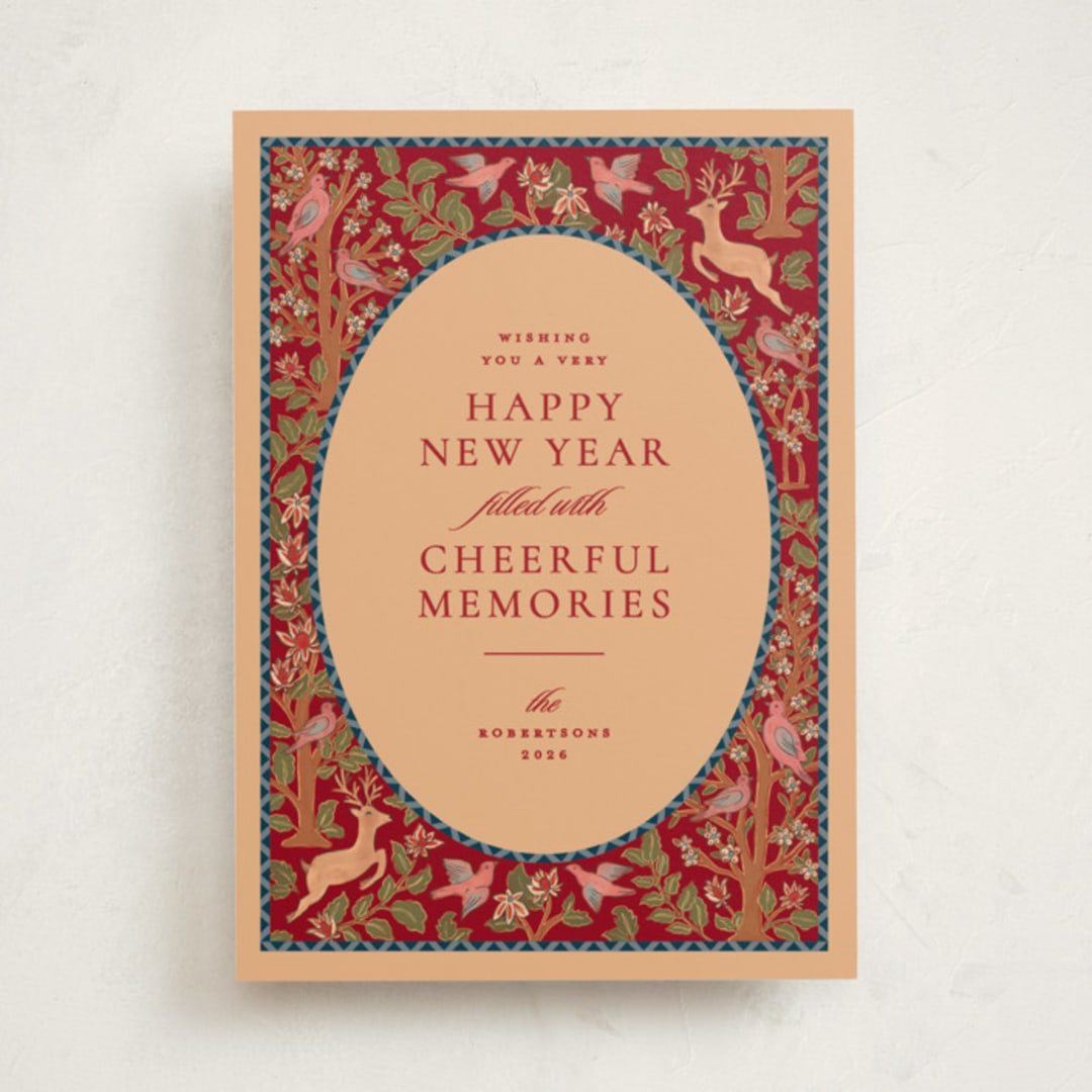 "Holiday Flora and Fauna" - Minted x The Met Holiday Cards in Mulled Wine by Creo Study - Front