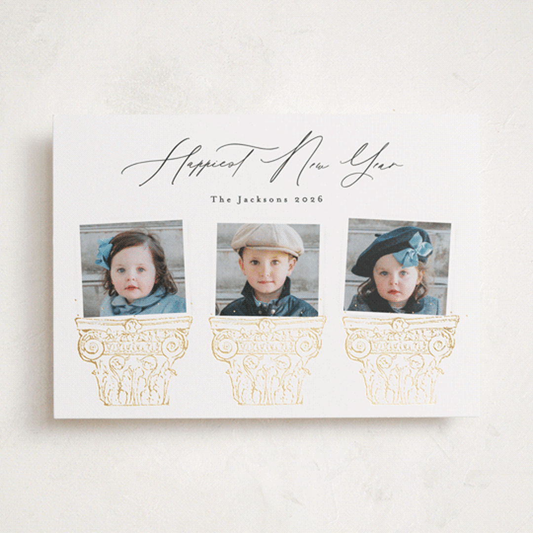 "Display" - Minted x The Met Holiday Cards in Snow by Phrosné Barwood - Front