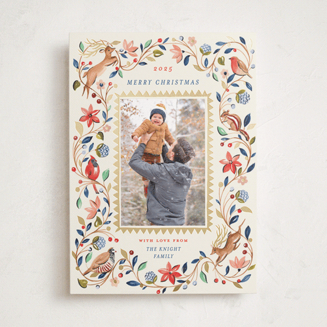 "palampore woodland" - Minted x The Met Holiday Cards in Poinsettia by Sarah Knight - Front