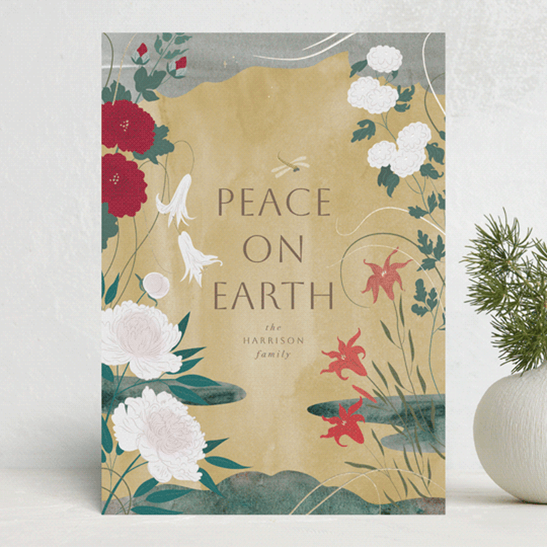 "Four Seasons" - Minted x The Met Holiday Cards in Ochre by Eve Schultz - Front
