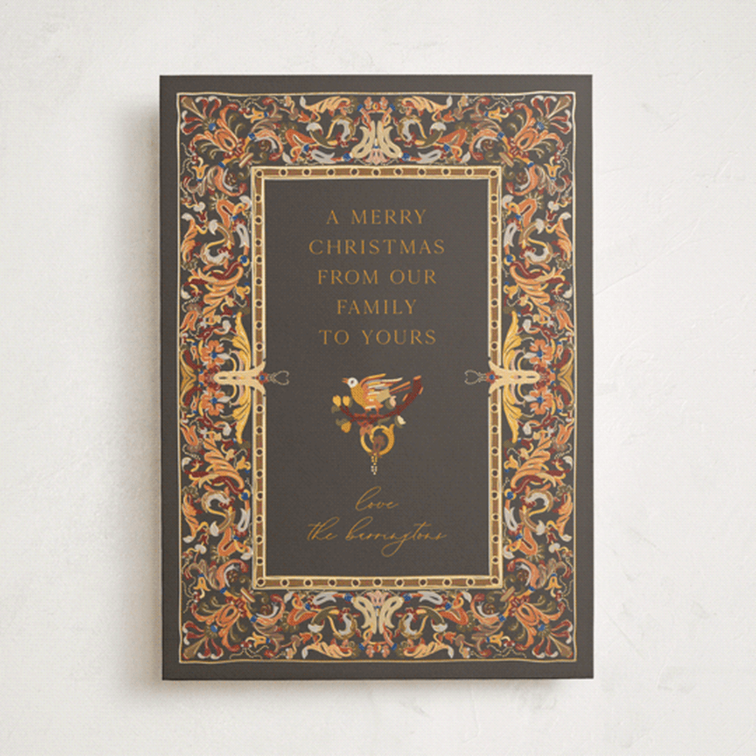 " Pietra Dura" - Minted x The Met Holiday Cards in Chocolate by Becky Nimoy - Front
