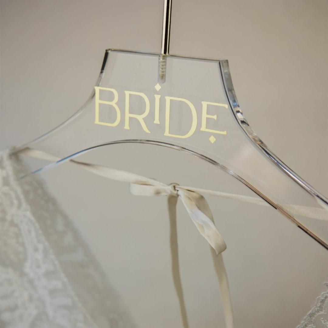 "Bride Wedding Dress Hanger" - Hangers in gold by Jordan Perry