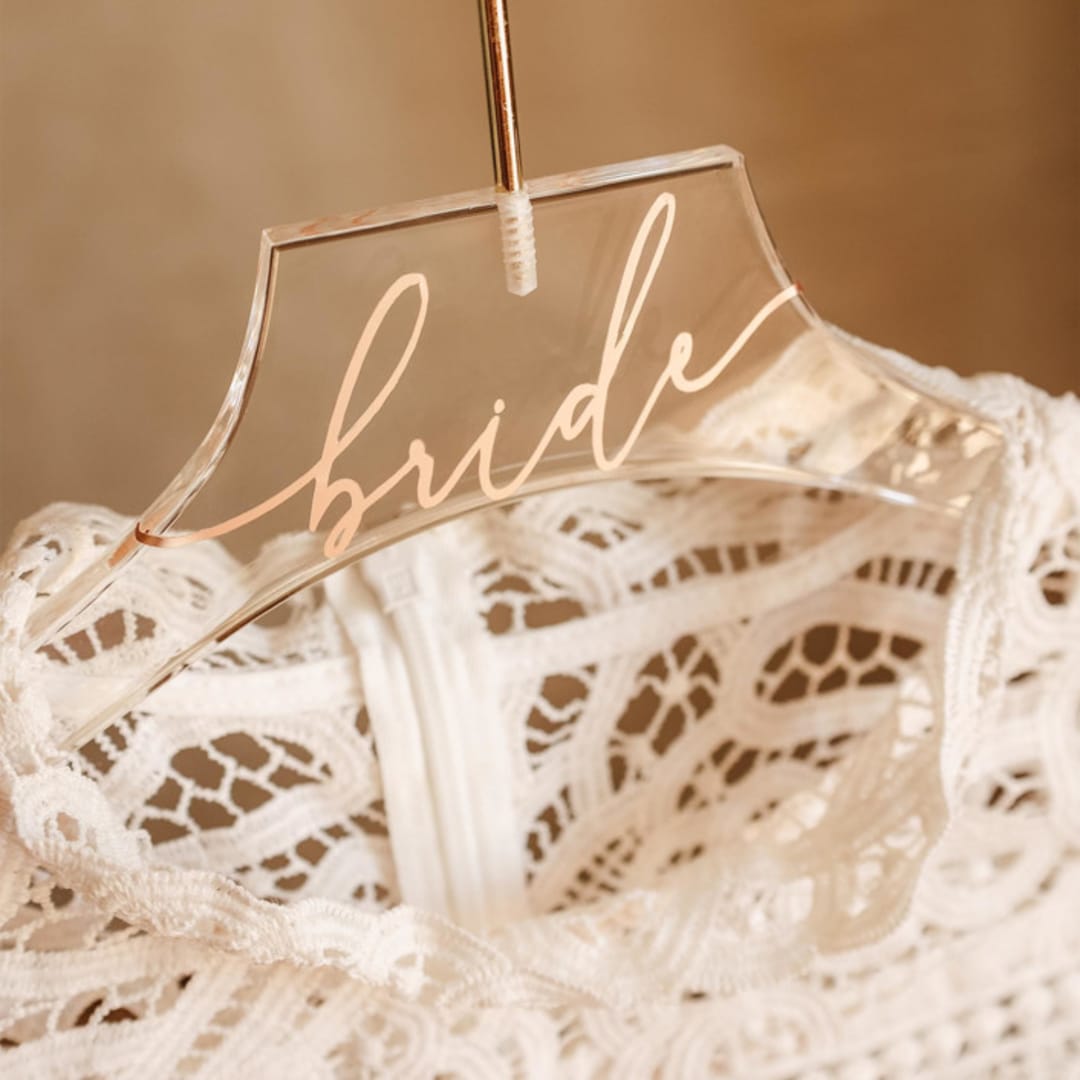 "Personalized Wedding Dress Hanger for Bride and Bridesmaids" - Hangers in gold by Jordan Perry
