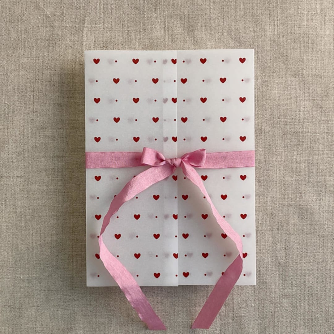 "Red Valentine white vellum wrap for 5x7 card | pack of 10" - Invitation Jackets and Overlays in red by Ivory Invitations
