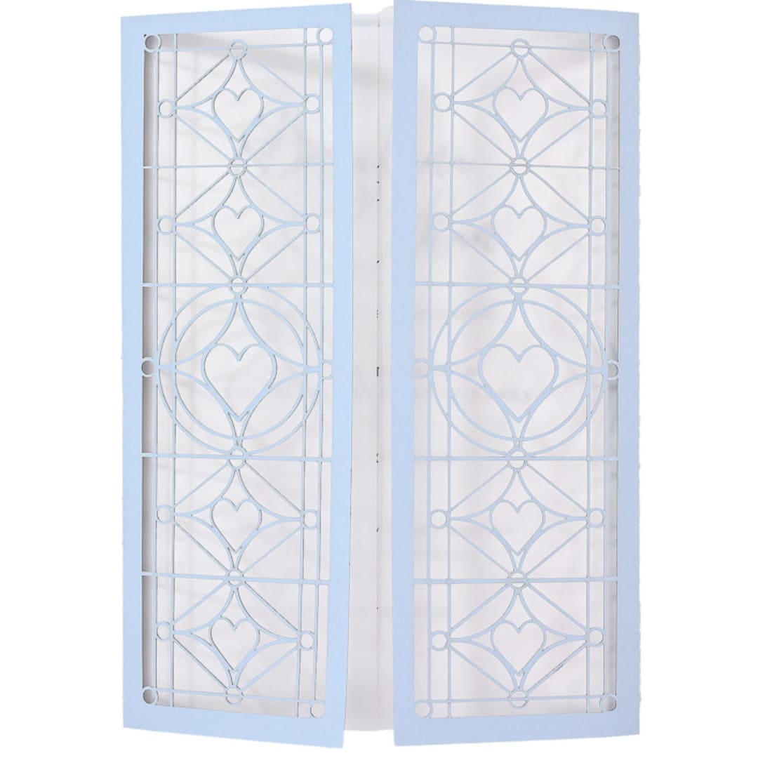 "Gatefold Laser Cut Invitation Covers with Vellum for 5x7 Card | Set of 10 | Envelopes Included" - Invitation Jackets and Overlays in blue by Self Stationery
