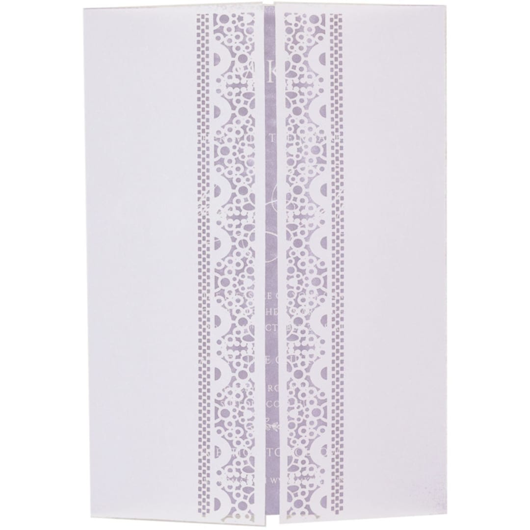 "Laser cut lace motif vellum jacket, Set of 10" - Invitation Jackets and Overlays in white by Self Stationery