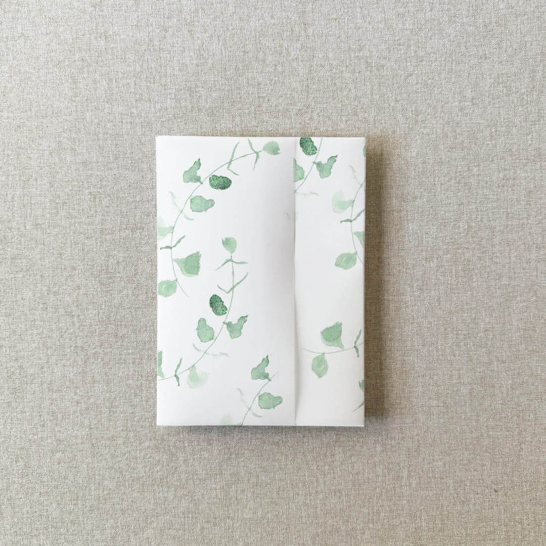 "Rustic Greenery Vellum Jacket for Wedding Invitations | For Petite 4.25x6" Invitations | Set of 10" - Invitation Jackets and Overlays in green by Cotton and Bow