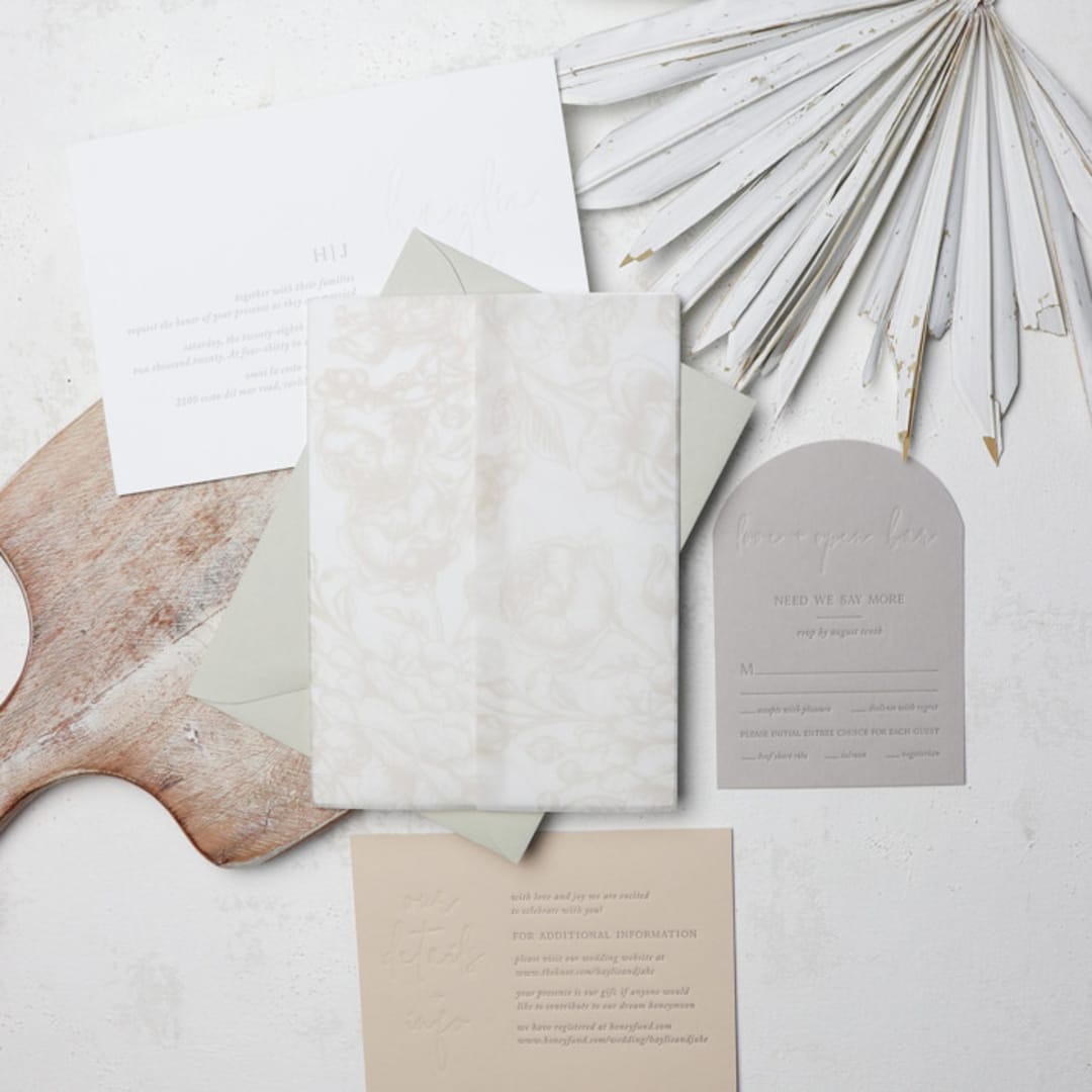 Cream Rose Vellum Jackets | Set of 25