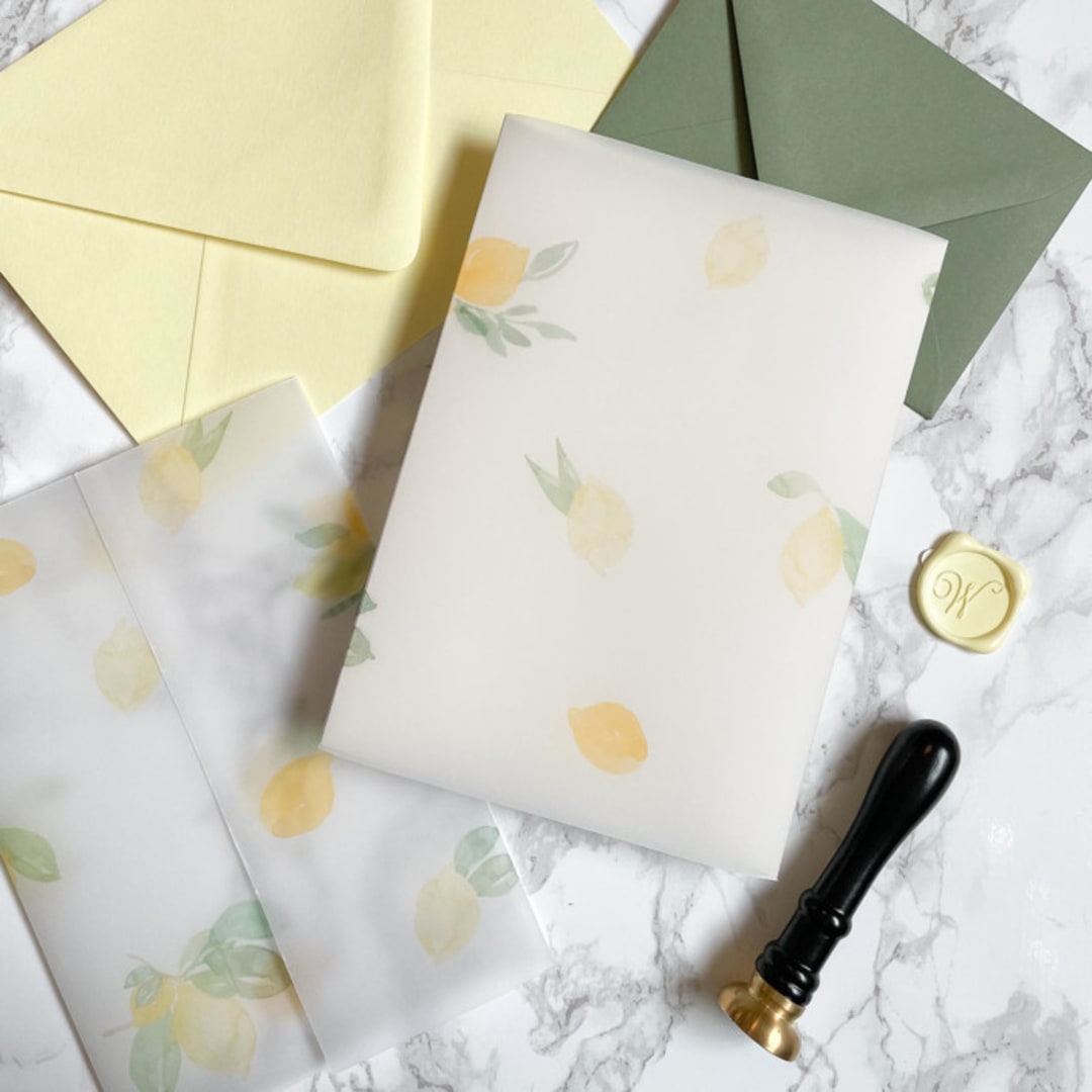 Lemon Vellum Wrap for Invitations (10 pack)