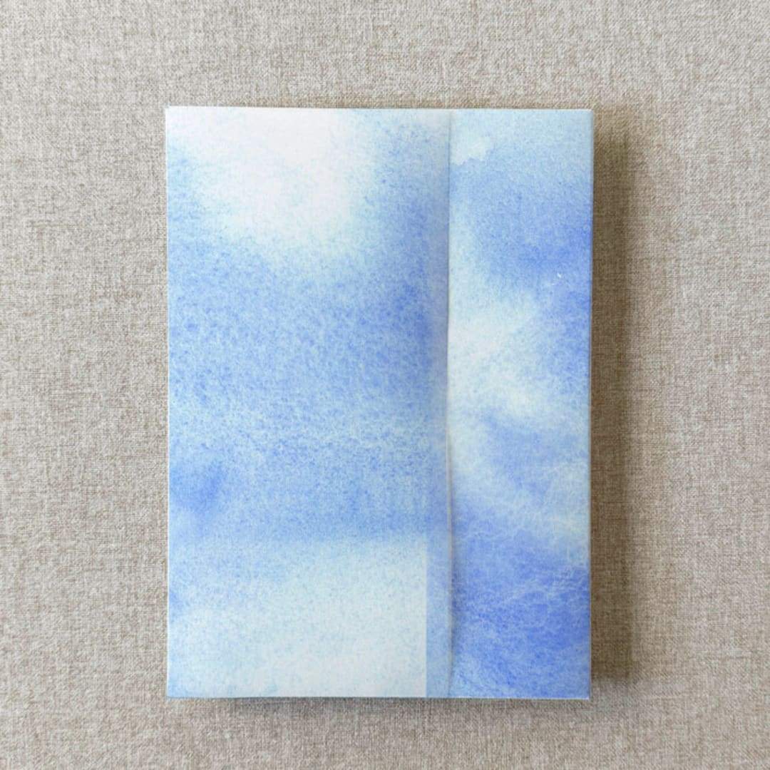 "Dusty Blue Vellum Jacket for Wedding Invitations | A7 | Set of 10" - Invitation Jackets and Overlays in blue by Cotton and Bow