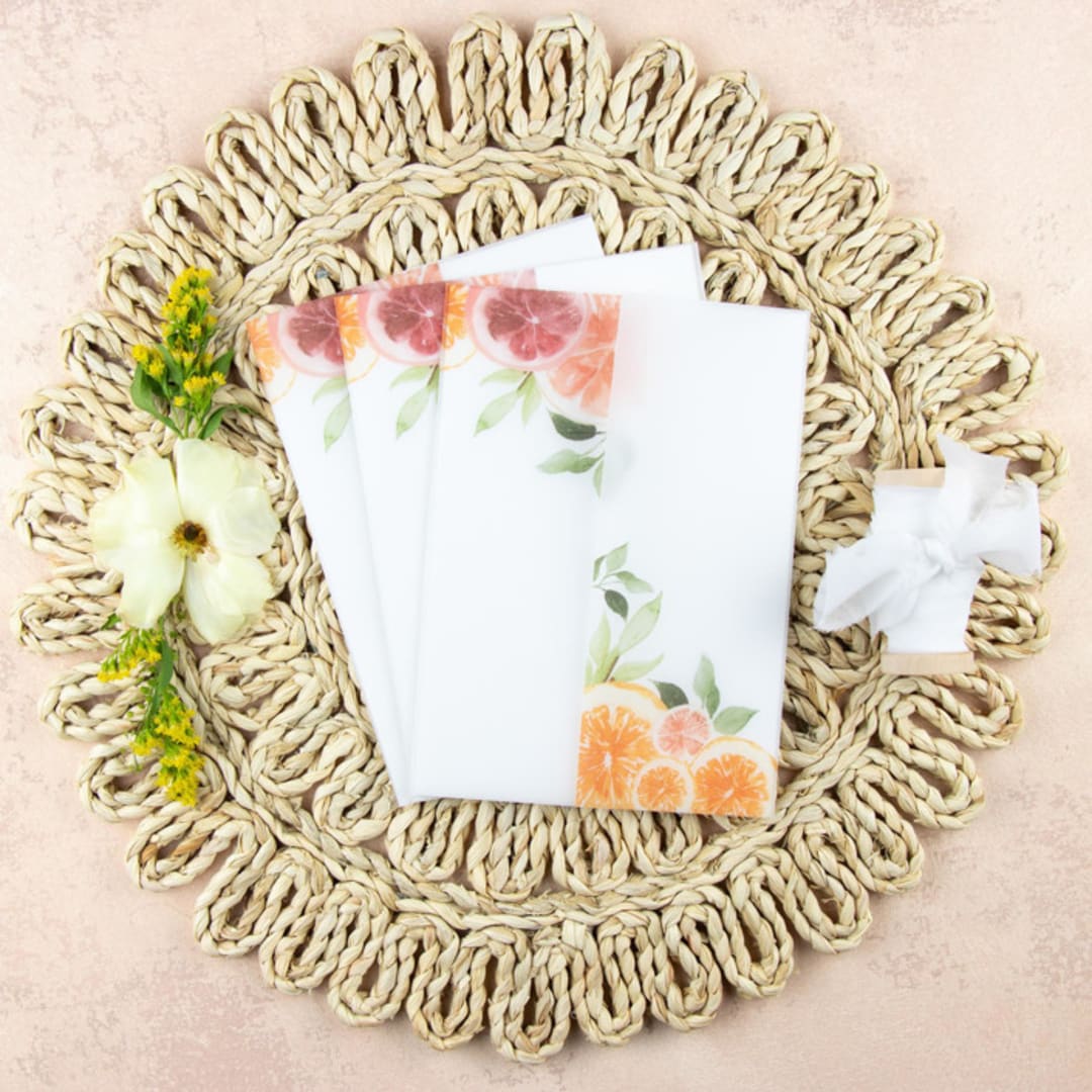 Citrus Vellum Jackets | Size 5x7 | Set of 25