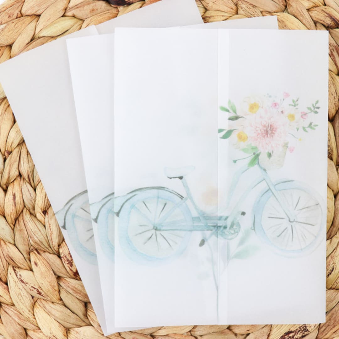 Floral Beach Cruiser Vellum Jackets | Size 5x7 | Set of 50
