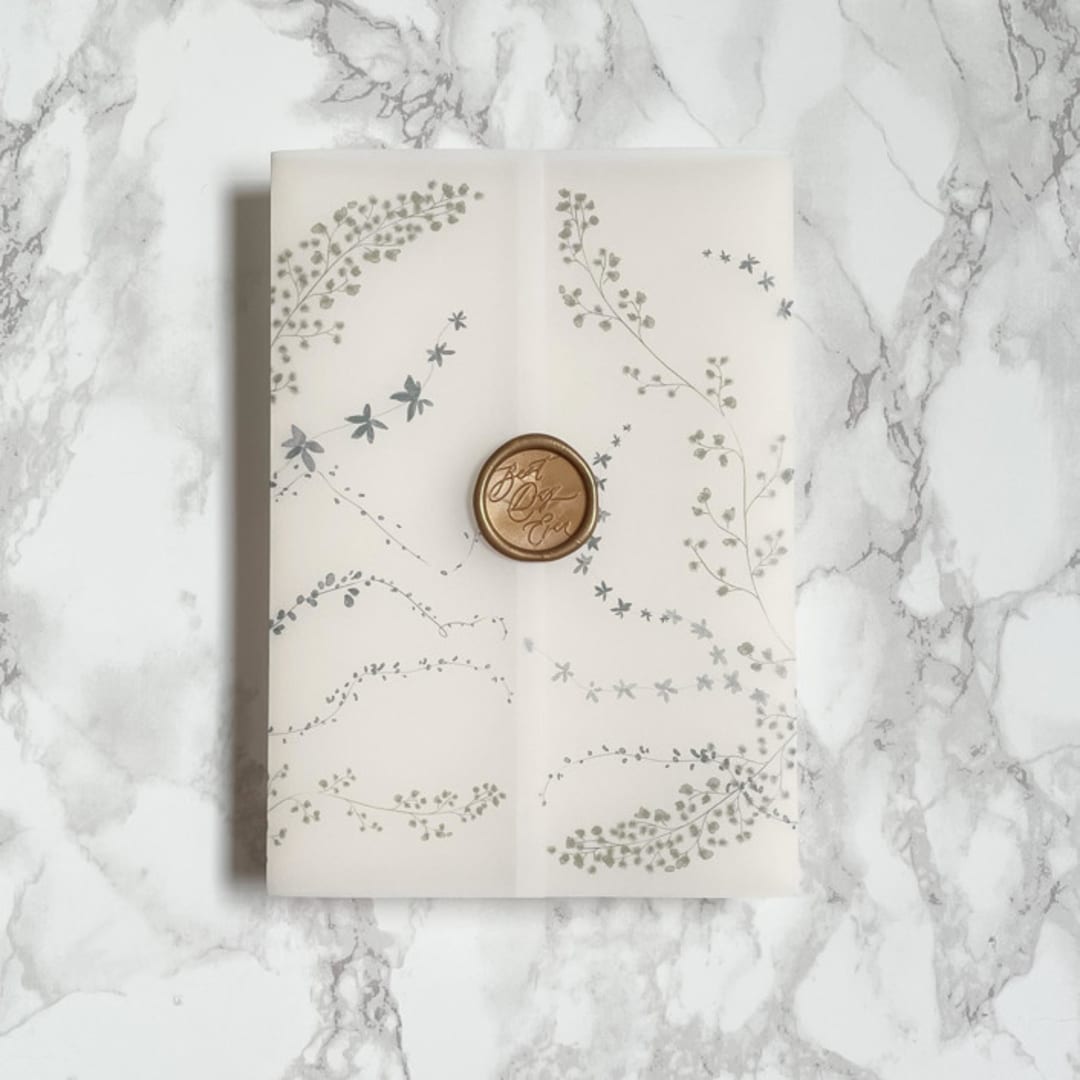 "Fairytale Ivy Vellum Wrap (10 pack)" - Invitation Jackets and Overlays in clear by Carley Zuercher