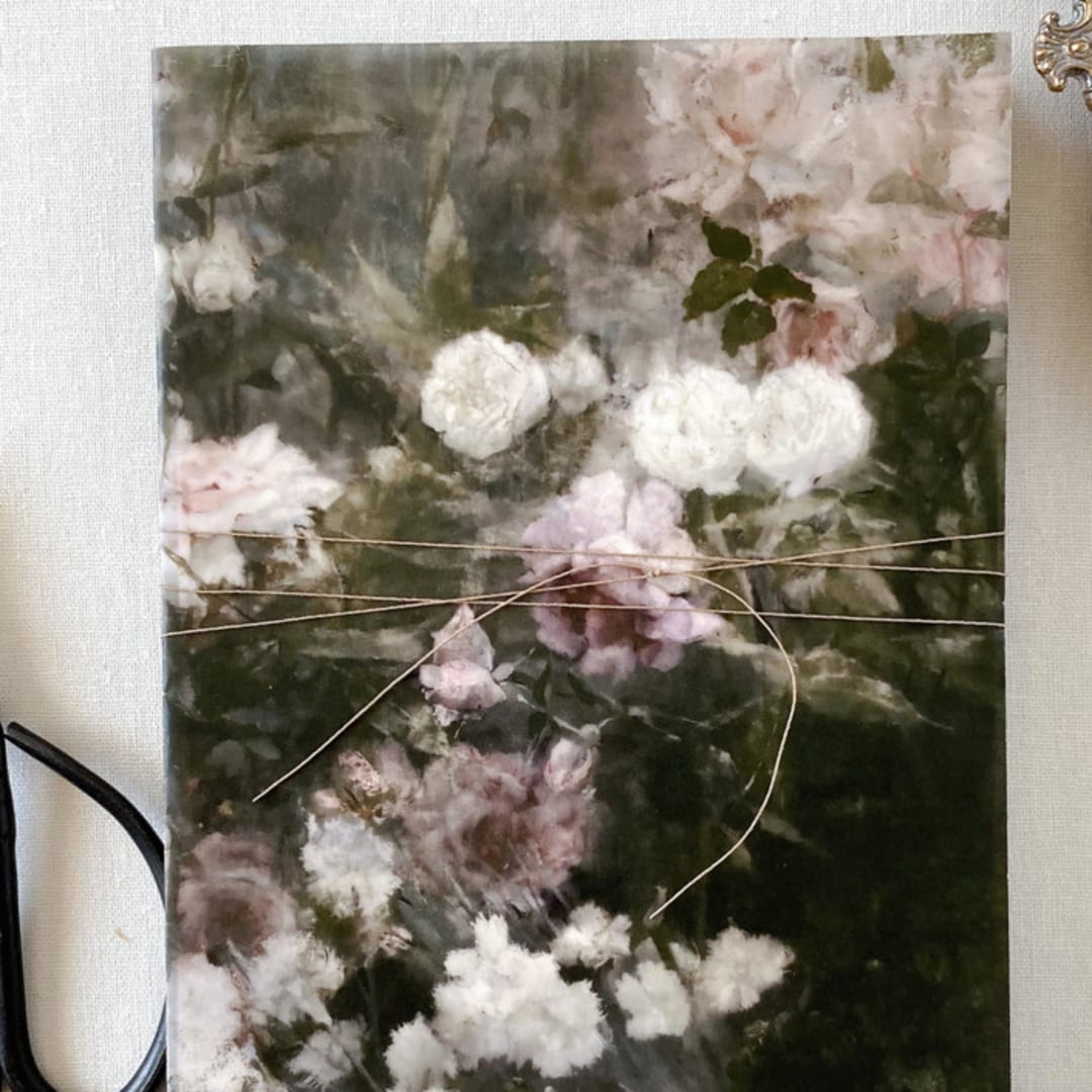 "Elegant Vintage Moody Floral Vellum Wrap" - Invitation Jackets and Overlays in multicolor by Eva Friesen