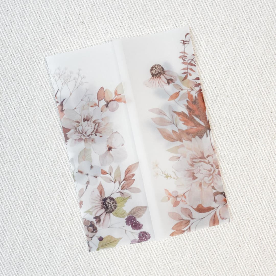 "Autumn Florals Vellum Jacket | Set of 10" - Invitation Jackets and Overlays in multicolor by Megan Tendler