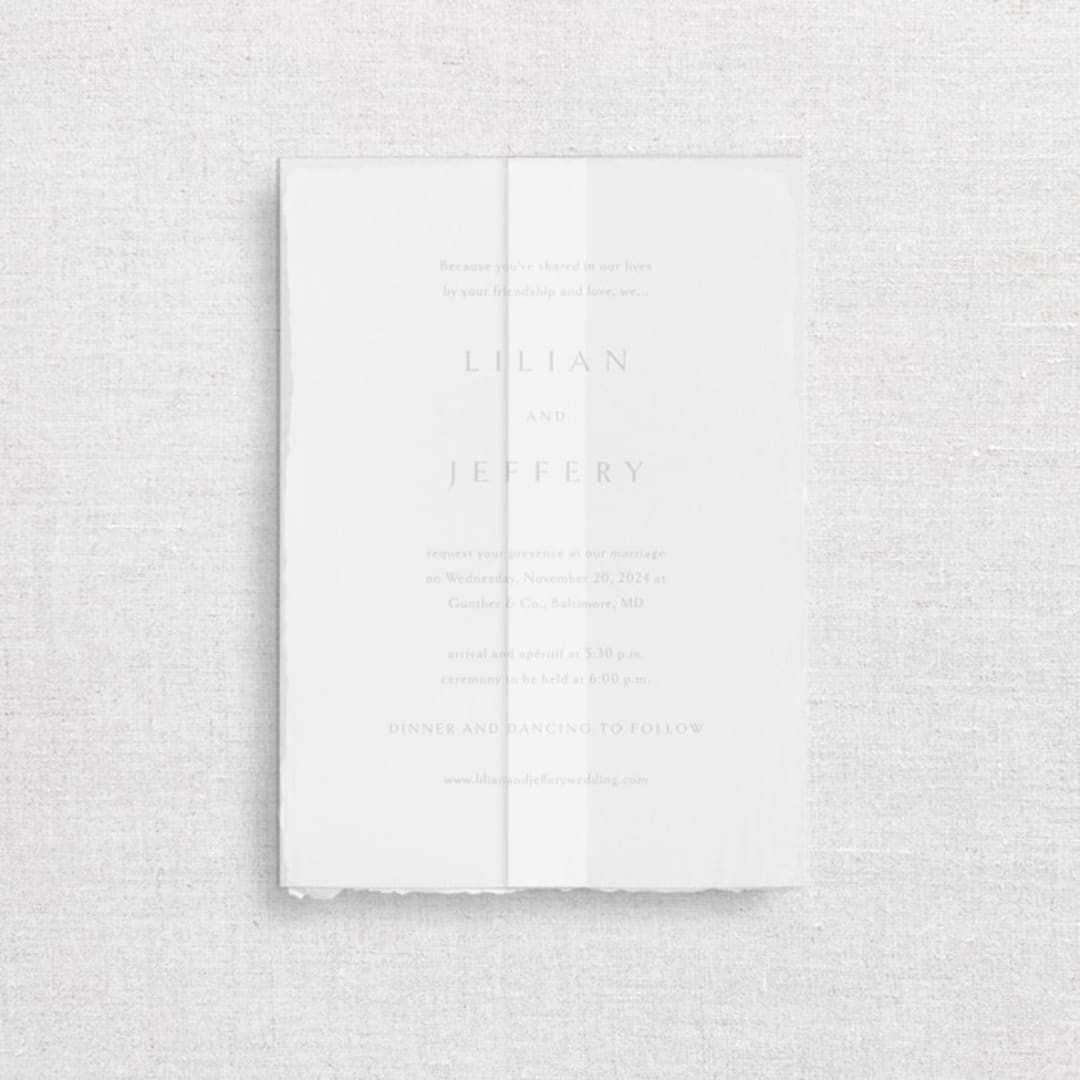 "Translucent Vellum Wrap, Pack of 25" - Invitation Jackets and Overlays in clear by Studio Lavender