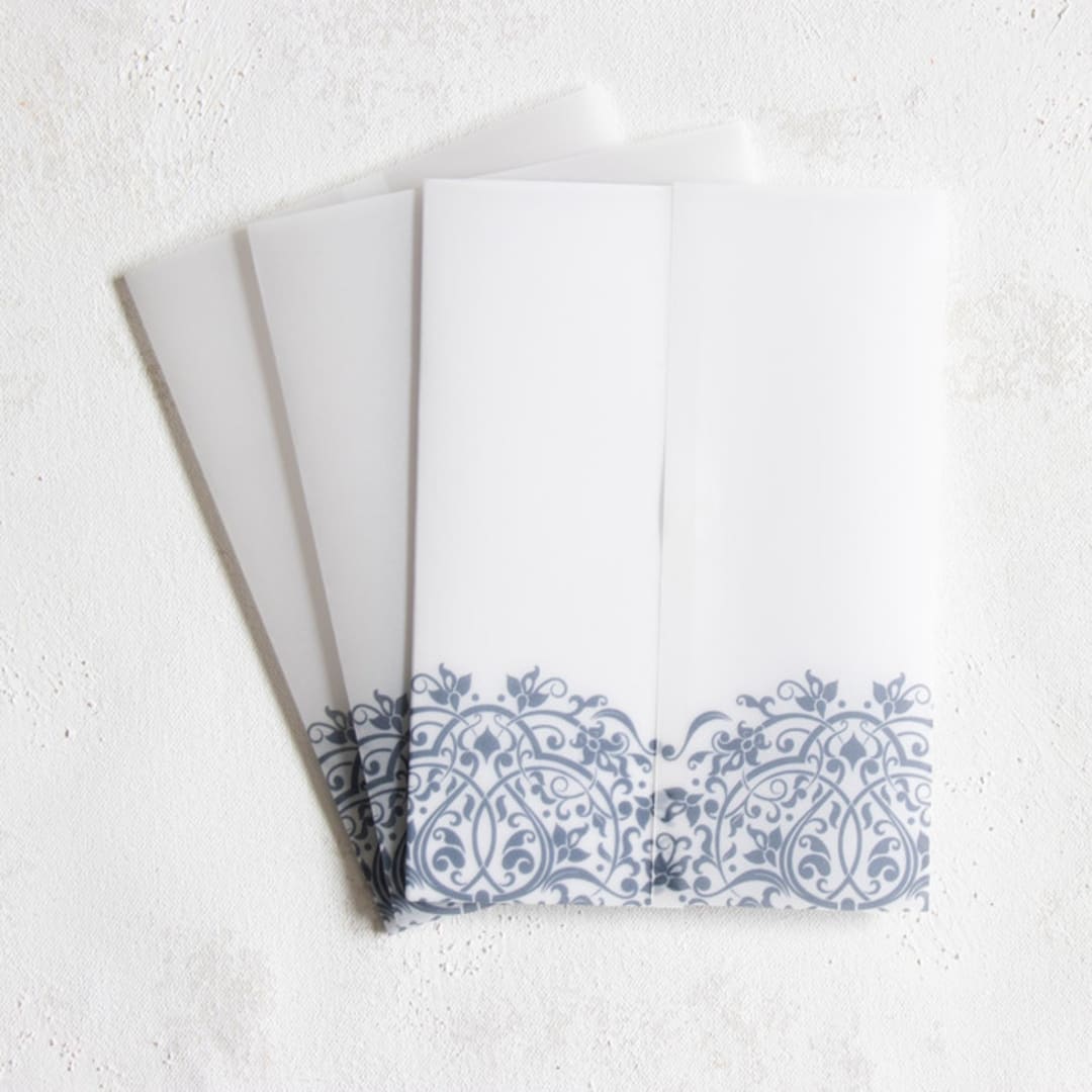 Blue Motif Vellum Jackets | Size 5x7 | Set of 25