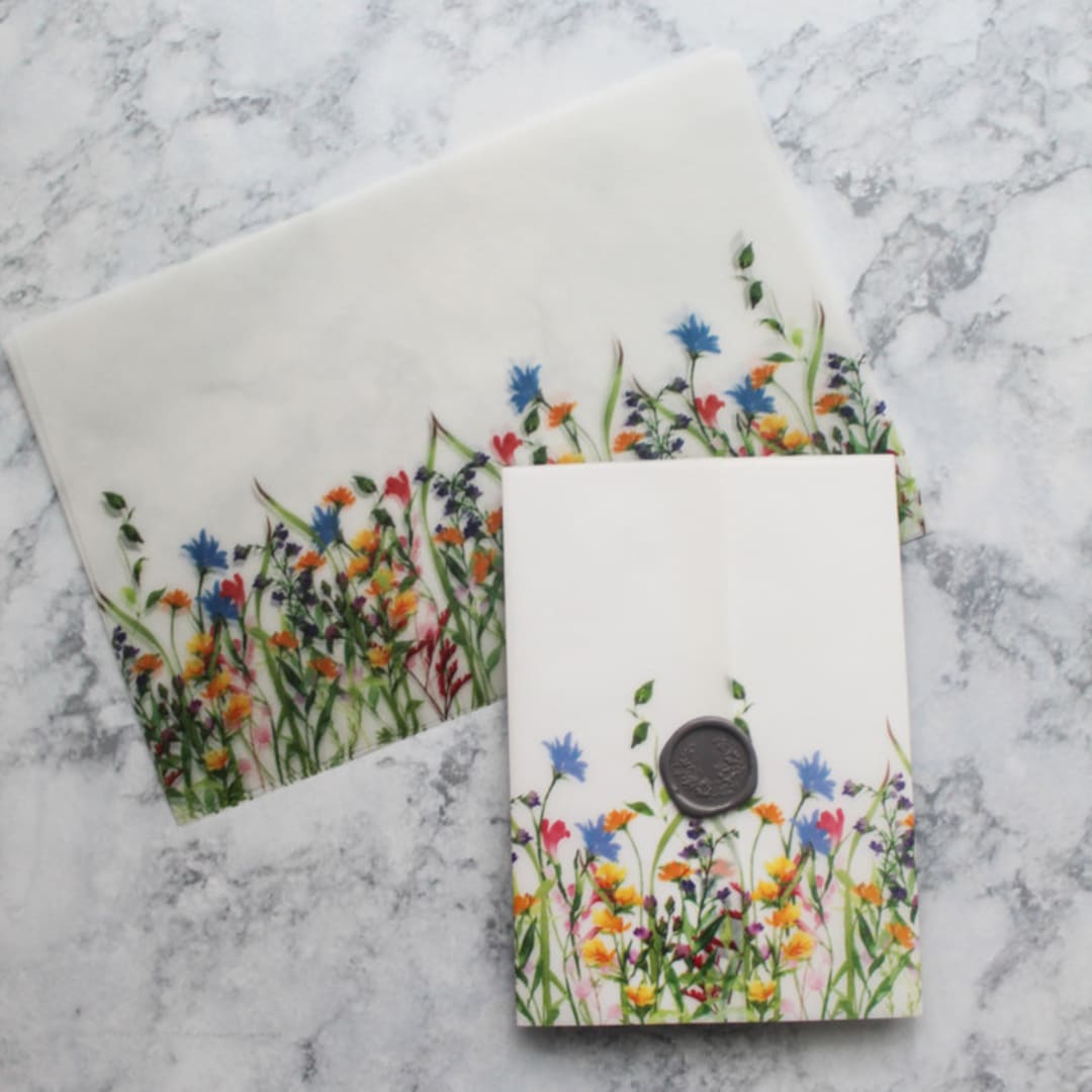 "Field of Wildflowers | Set of 10 Floral Vellum Jackets" - Invitation Jackets and Overlays in clear by Nikki Turner