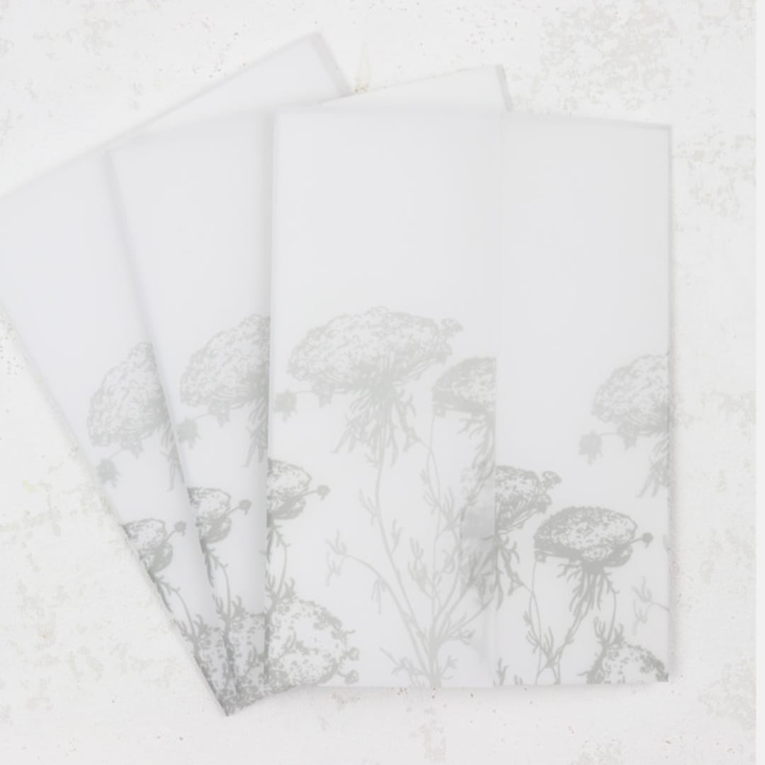 Gray Floral Dandelion Vellum Jackets | Size 5x7 | Set of 25