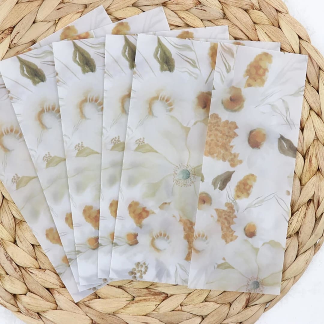 Fall Spiced Floral Vellum Jackets | Size 5x7 | Set of 25