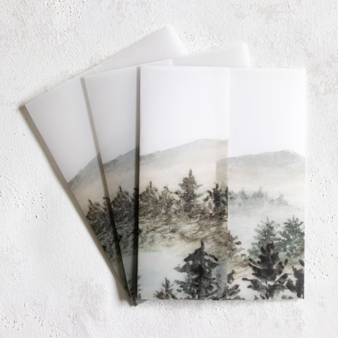 Pine Tree Forest Vellum Jackets | Size 5x7 | Set of 25