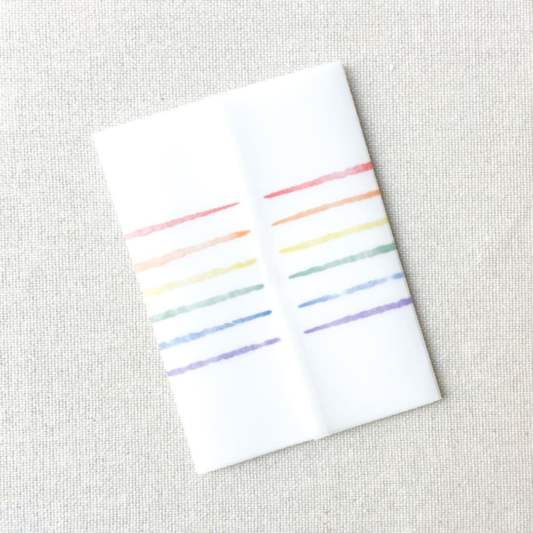 "Watercolor Rainbow Stripes Vellum Jackets | Set of 10" - Invitation Jackets and Overlays in multicolor by Megan Tendler