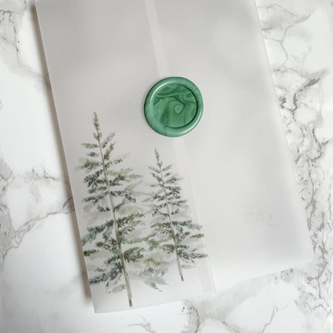 "Simple Evergreen Greenery Vellum Jackets (10 Pack)" - Invitation Jackets and Overlays in clear by Carley Zuercher
