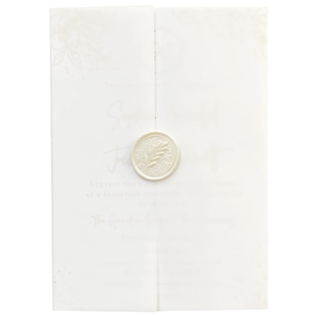 "Translucent Vellum Jackets for 5x7 Invitation, Set of 10" - Invitation Jackets and Overlays in clear by Self Stationery