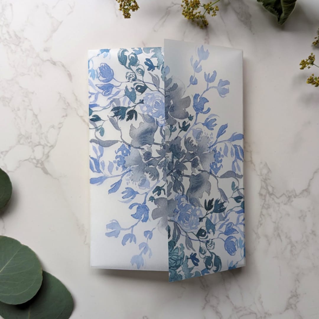 Leafy Watercolor Vellum Wrap | Set of 10