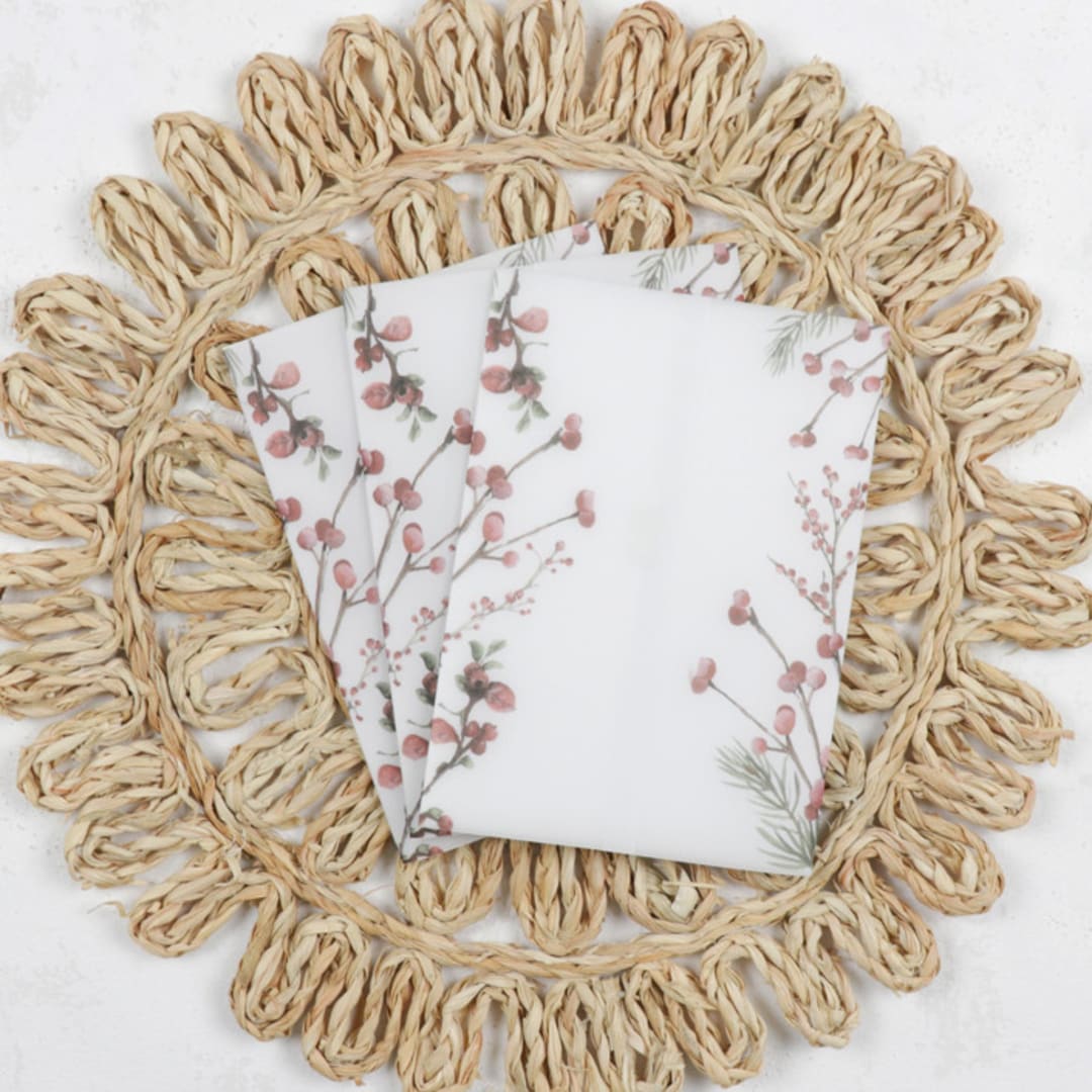 Holiday Red Berries Vellum Jackets | Size 5x7 | Set of 25