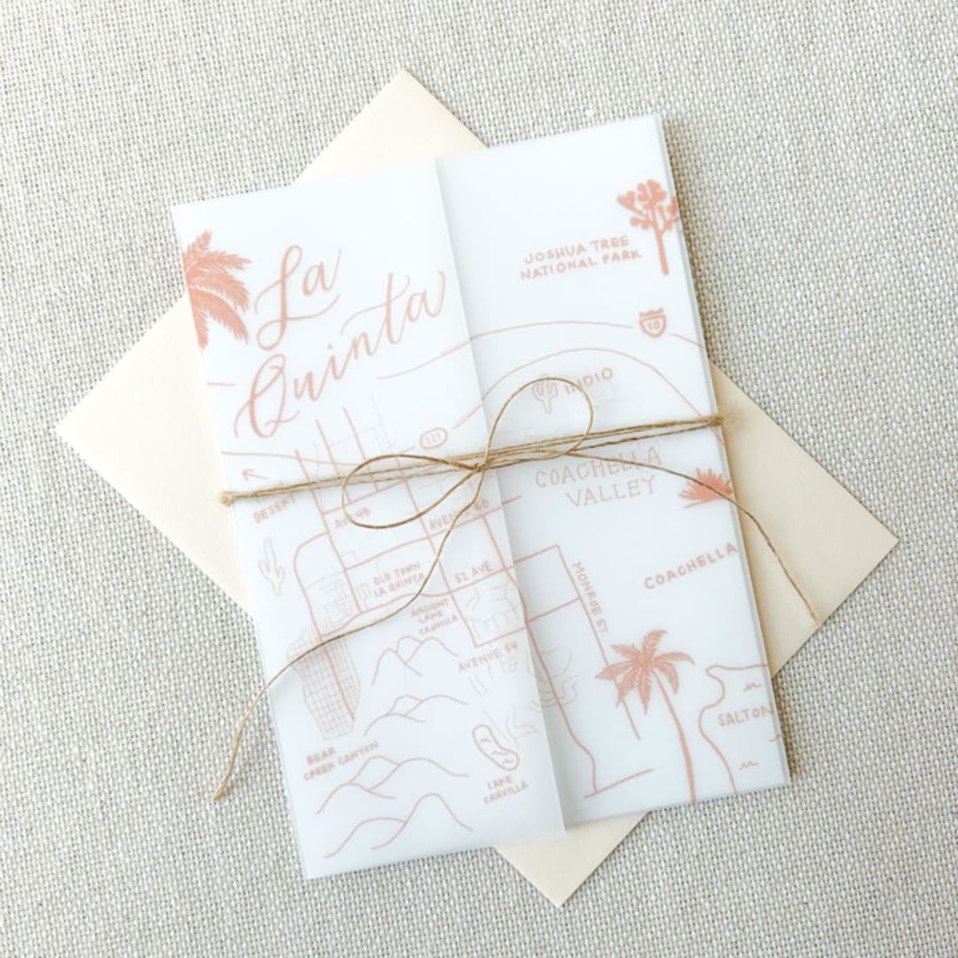 "La Quinta Vellum Jackets | Set of 10" - Invitation Jackets and Overlays in multicolorassorted-colors by Megan Tendler