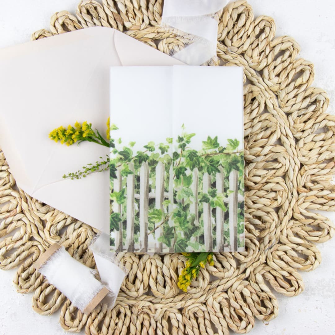 Ivy Garden Fence Vellum Wraps | Size 5x7 | Set of 25