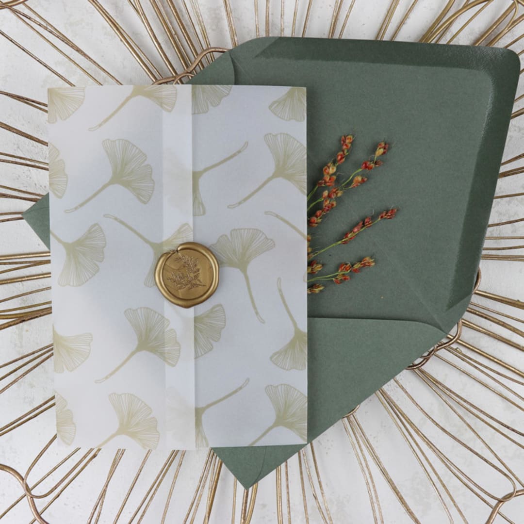 Gold Floral Vellum Jackets | Size 5x7 | Set of 25