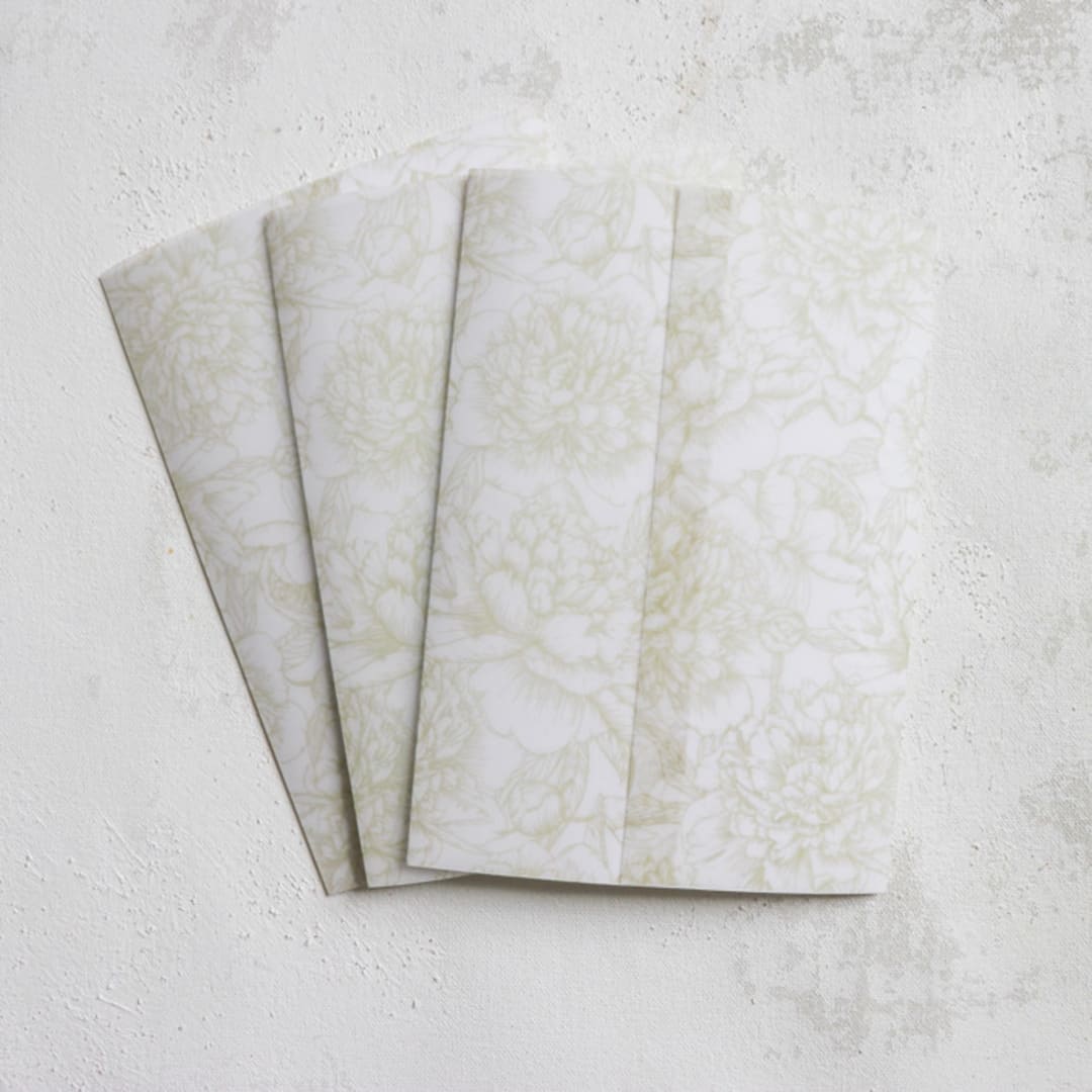 Gold Peony Vellum Jackets | Size 5x7 | Set of 25