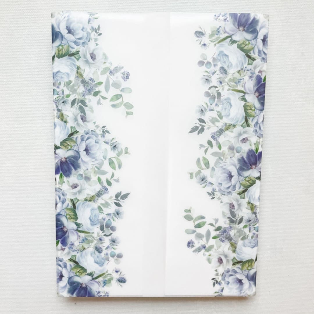 "Garden Elegance | Set of 10 Floral Vellum Jackets" - Invitation Jackets and Overlays in clear by Nikki Turner