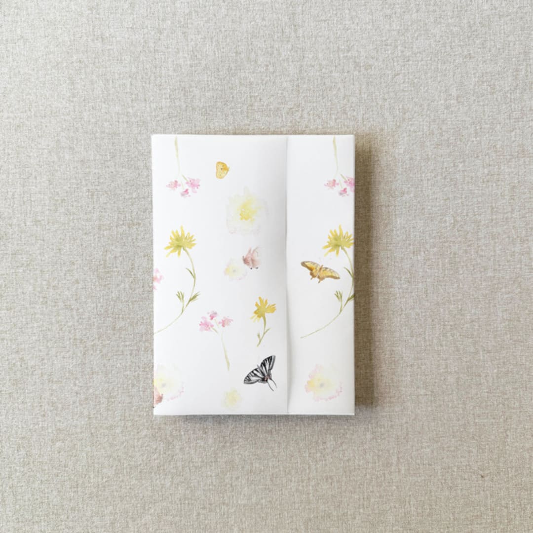 "Butterfly Floral Vellum Jacket for Wedding Invitations | For Petite 4.25x6" Invitations  | Set of 10" - Invitation Jackets and Overlays in multicolor by Cotton and Bow
