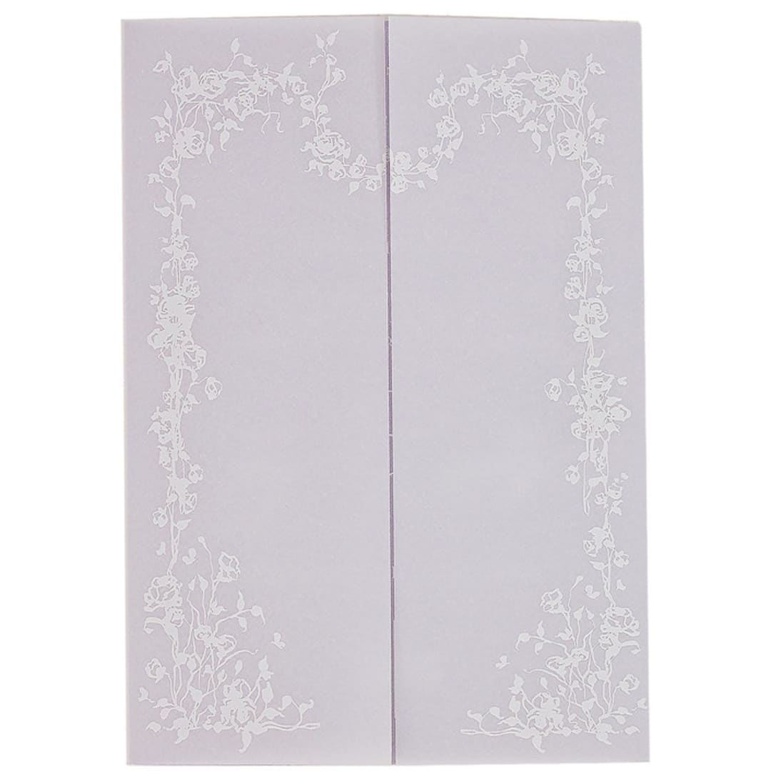 "Vellum Jacket Floral Wedding Arch, Set of 10" - Invitation Jackets and Overlays in white by Self Stationery